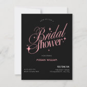 Black Pink bridal shower Kaart (Voorkant)
