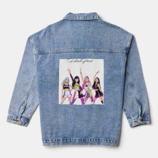 Black Pink Cartoon Fan Art Poster Denim Jacket
