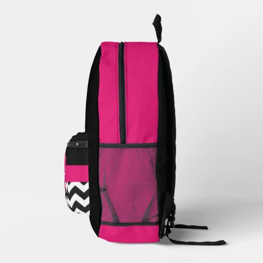 Black Pink Chevron Bedrukte Rugzak (Rechts)