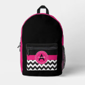 Black Pink Chevron Bedrukte Rugzak (Voorkant)