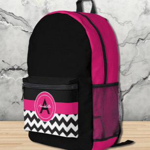 Black Pink Chevron Bedrukte Rugzak