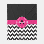 Black Pink Chevron Fleece Deken (Voorkant)