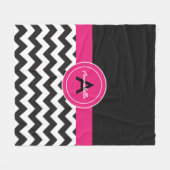 Black Pink Chevron Fleece Deken (Voorkant (Horizontaal))