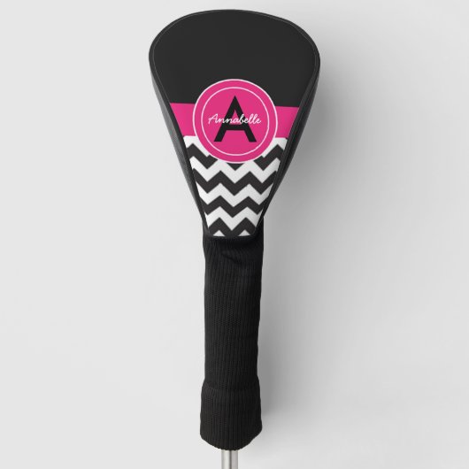 Black Pink Chevron Golfheadcover (Voorkant)