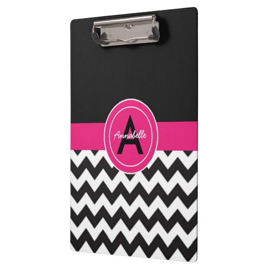 Black Pink Chevron Klembord (Links)