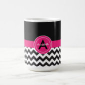 Black Pink Chevron Koffiemok (Center)