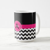 Black Pink Chevron Koffiemok (Voorkant rechts)