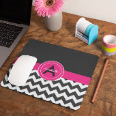 Black Pink Chevron Muismat