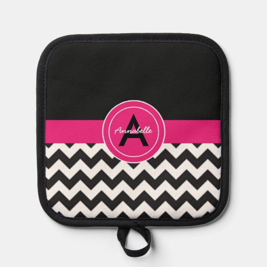 Black Pink Chevron Pannenlap (Voorkant)