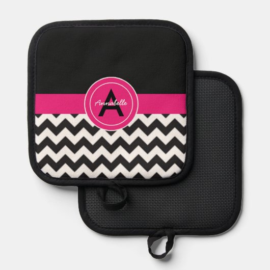 Black Pink Chevron Pannenlap (Voorkant / Achterkant)