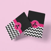 Black Pink Chevron Speelkaarten