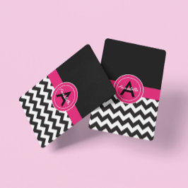Black Pink Chevron Speelkaarten
