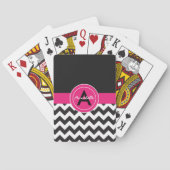 Black Pink Chevron Speelkaarten (Achterkant)