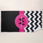 Black Pink Chevron Strandlaken (Voorkant)