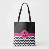 Black Pink Chevron Tote Bag (Voorkant)
