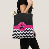 Black Pink Chevron Tote Bag (Dichtbij)