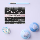 Black Pink Diamond Calligraphy Jewelry Dank je Flyer (Enkel)