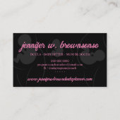 Black Pink Doula Birth Pregnant Gold Baby Newborn Visitekaartje (Achterkant)