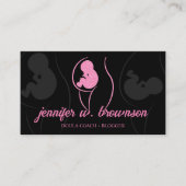 Black Pink Doula Birth Pregnant Gold Baby Newborn Visitekaartje (Voorkant)