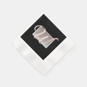 Black Pink Elegant Monogram Paper Napkins Servet (Hoek)