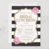 Black Pink en Gold Bridal Luncheon Uitnodiging (Voorkant)