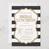 Black Pink en Gold Bridal Luncheon Uitnodiging (Voorkant)
