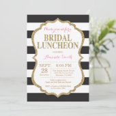 Black Pink en Gold Bridal Luncheon Uitnodiging (Staand voorkant)