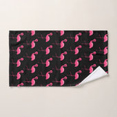 BLACK PINK FLAMINGO BRIGHT BATHROOM TOWEL SET BAD HANDDOEK (Handdoek)