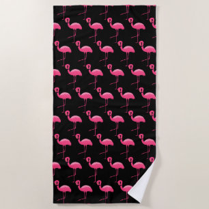 BLACK PINK FLAMINGO BRIGHT BEACH TOWEL SET STRANDLAKEN