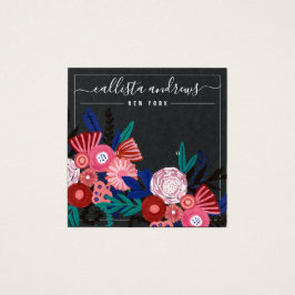 Black Pink Floral Cursive Earring Display Kaart