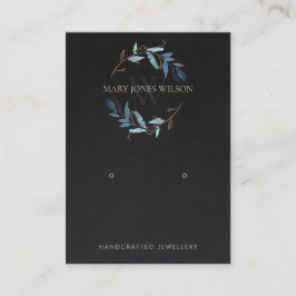 BLACK PINK FOLIAGE MONOGRAM EARRING DISPLAY LOGO VISITEKAARTJE