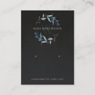 BLACK PINK FOLIAGE MONOGRAM EARRING DISPLAY LOGO VISITEKAARTJE