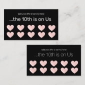 Black Pink Glitter 10 Punch Salon Customer Loyalty (Voorkant / Achterkant)