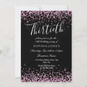 Black Pink Glitter Girls 30e verjaardag Kaart (Voorkant)