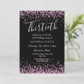 Black Pink Glitter Girls 30e verjaardag Kaart (Staand voorkant)