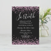Black Pink Glitter Girls 40e verjaardag Kaart (Staand voorkant)