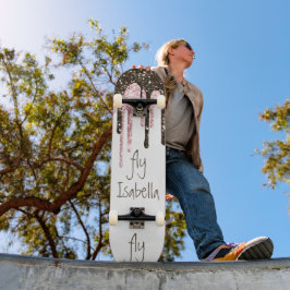 Black Pink Glitter Girly Sparkle Persoonlijke naam Persoonlijk Skateboard