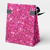 Black Pink Glitter Monogram Weddenschap Vor Box Bedankdoosjes (Achterkant)