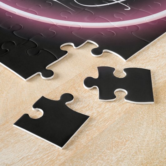 Black Pink Glowing Quote Legpuzzel (Zijkant)