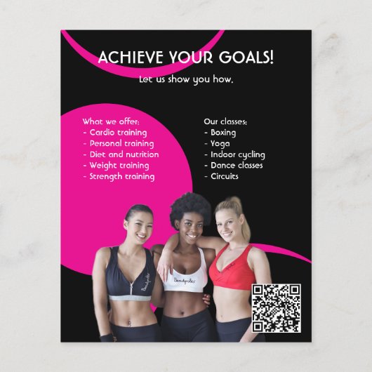 Black & Pink Gym Personal Trainer Business Flyer (Achterkant)