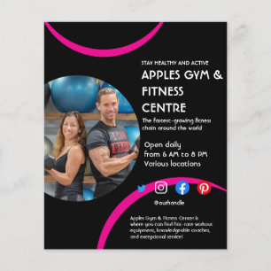 Black & Pink Gym Personal Trainer Business Flyer
