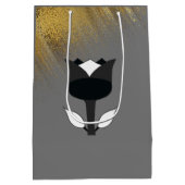 Black Pink Happy Retirement Glitter & Black Tulip Medium Cadeauzakje (Achterkant)