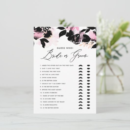 Black Pink Hij zei dat zij zei Bruid of Bruidegom  Informatiekaartje (Staand voorkant)