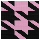Black & Pink Houndstooth Seamless Pattern Stof (Close Up)
