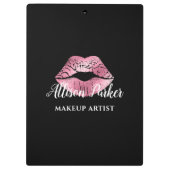 Black Pink Kiss Lips Makeup Artist Klembord (Achterkant)
