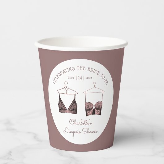 Black Pink Lace Waterverf Lingerie Vrijgezellenfee Papieren Bekers (Voorkant)