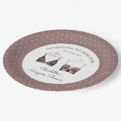 Black Pink Lace Waterverf Lingerie Vrijgezellenfee Papieren Bordje (Gekanteld)