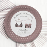 Black Pink Lace Waterverf Lingerie Vrijgezellenfee Papieren Bordje<br><div class="desc">Black Pink Lace Waterverf Lingerie Vrijgezellenfeest Papieren Borden Tableware is uitgerust met elegante zwarte vlekken met uw gepersonaliseerde lingerie,  panty party of vrijgezellenfeest in elegant script. Personaliseer door de tekst in de verstrekte tekstvakjes uit te geven. Creëer door ©Evco Studio www.zazzle.com/store/evcostudio</div>