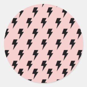 Black Pink Lightning Y2K Indie Bold Expression Ronde Sticker
