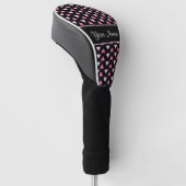 Black Pink Love Hearts Golfheadcover (Schuin)
